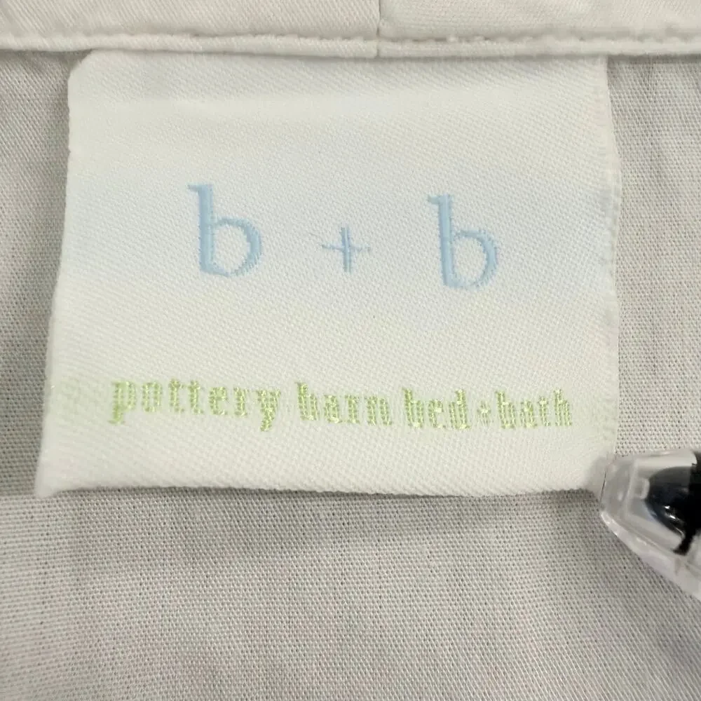 Pottery Barn Bed Bath Y2K Floral Embroidered Cotton Robe Women’s Small